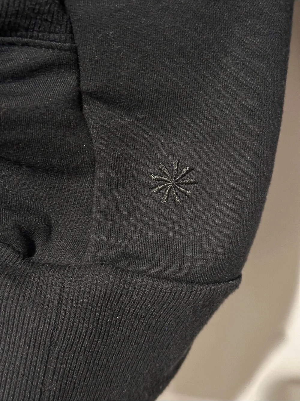 Athleta Black Wrap-Front Long Sleeve Pullover